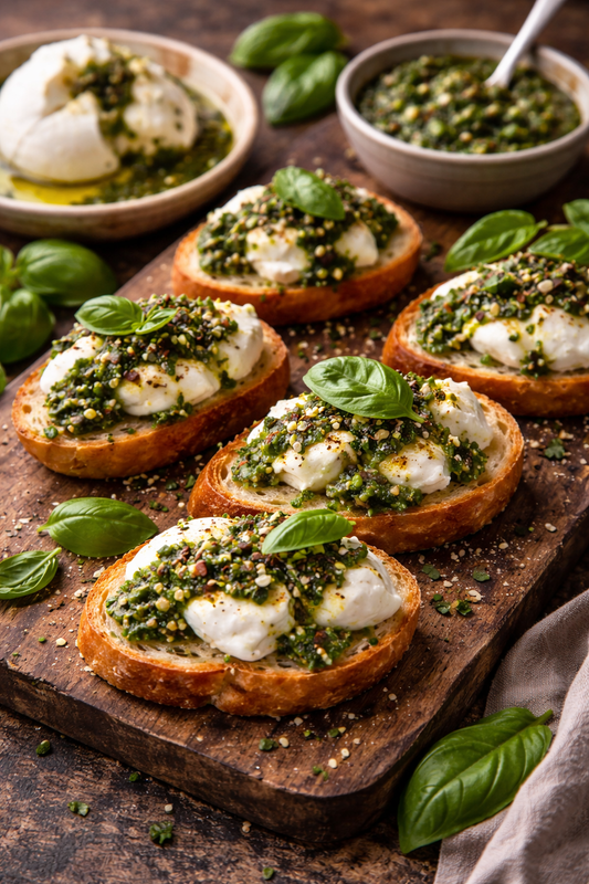 Chimichurri & Burrata Crostini
