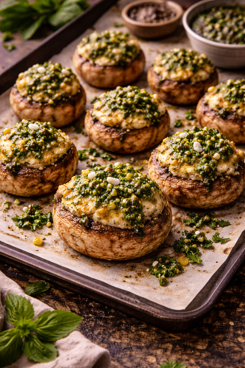 Chimichurri & Manchego Stuffed Mushrooms